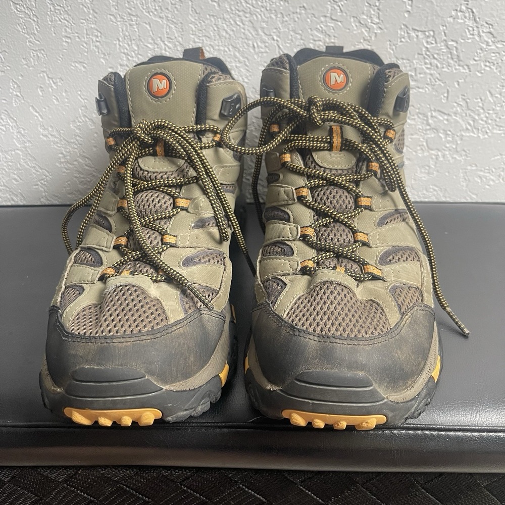 Merrell Vibram Sole Hiking Boots Brown Suede Leather Mens 9W
